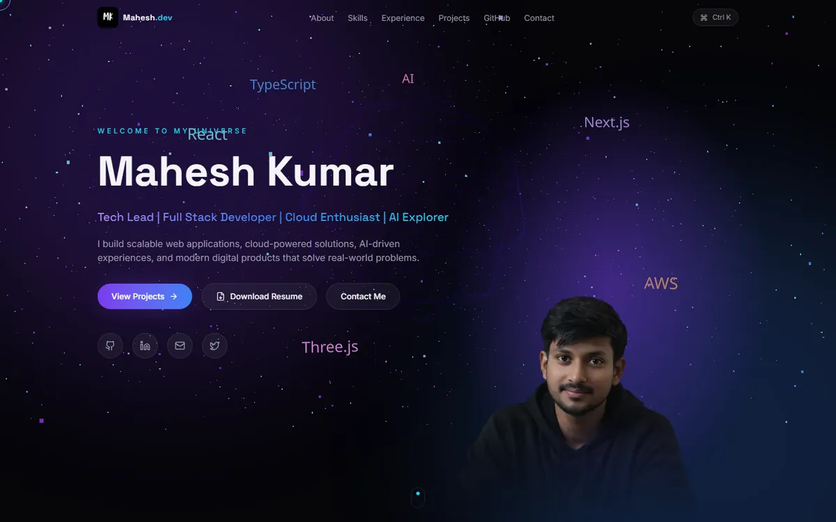 This Portfolio main screenshot