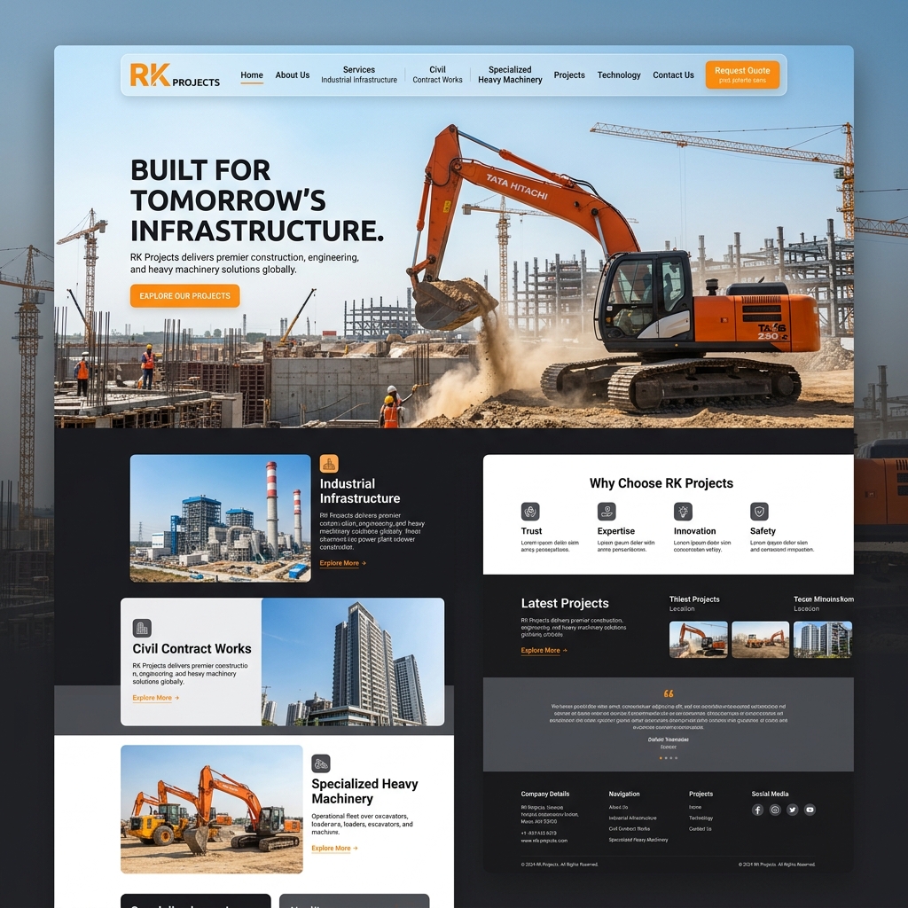 RK Projects Platform Mockup